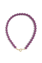 Kralenketting met sluiting aan de voorkant – 12 mm - donker paars