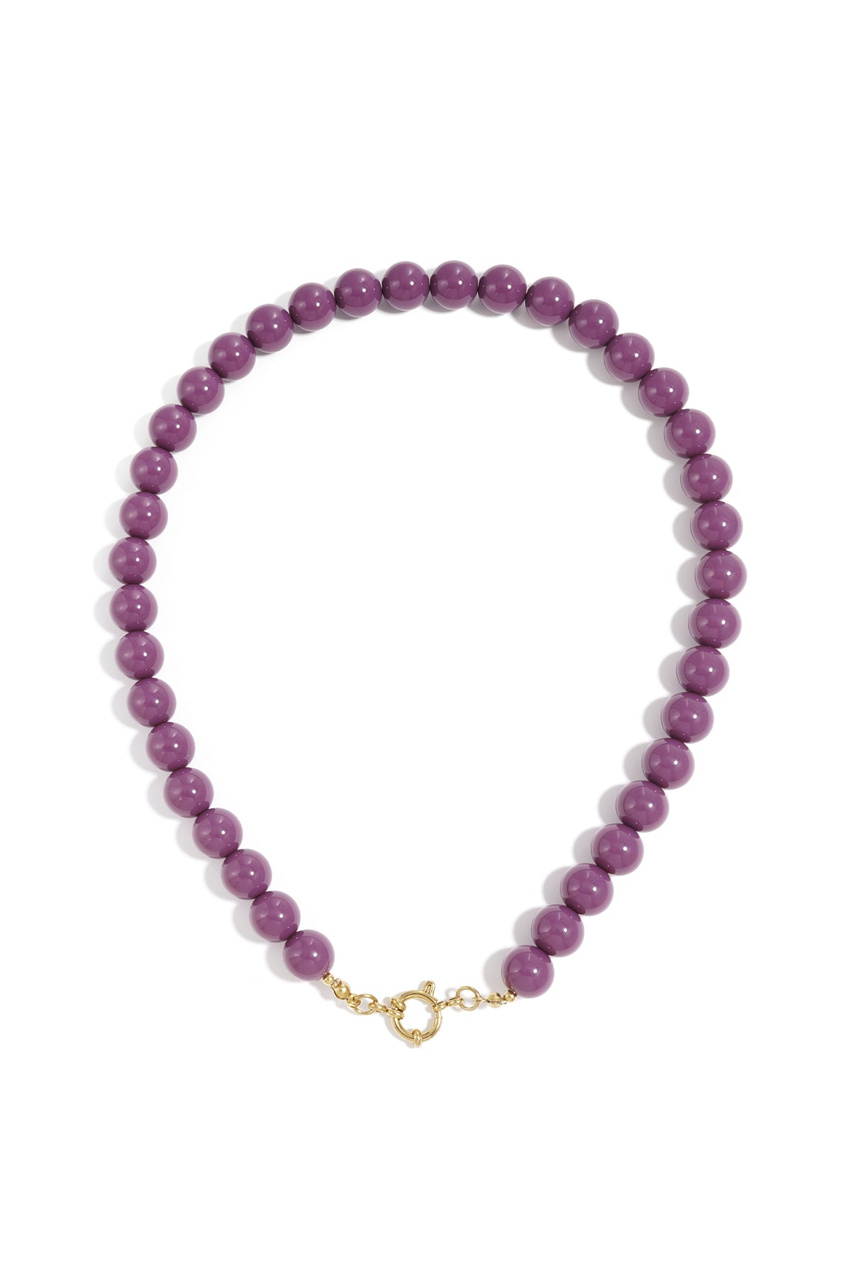 Kralenketting met sluiting aan de voorkant – 12 mm - donker paars