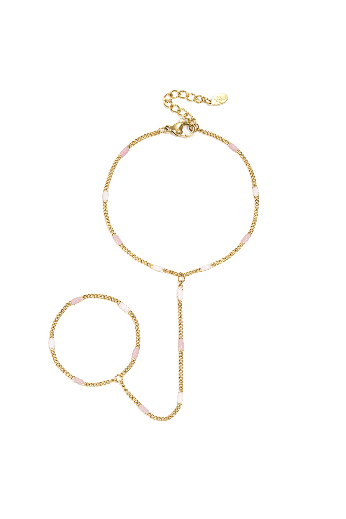 Handketting met gestreept patroon - goud
