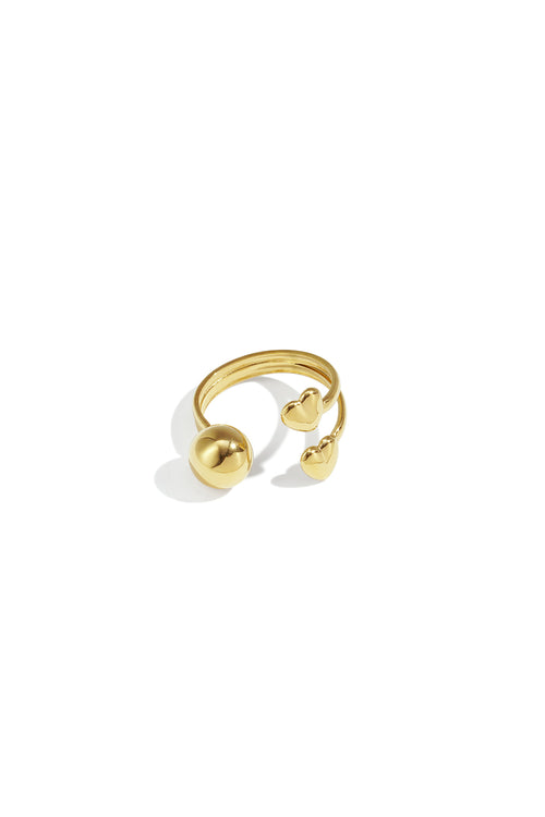 Roestvrijstalen minimalistische ringen Hart - goud