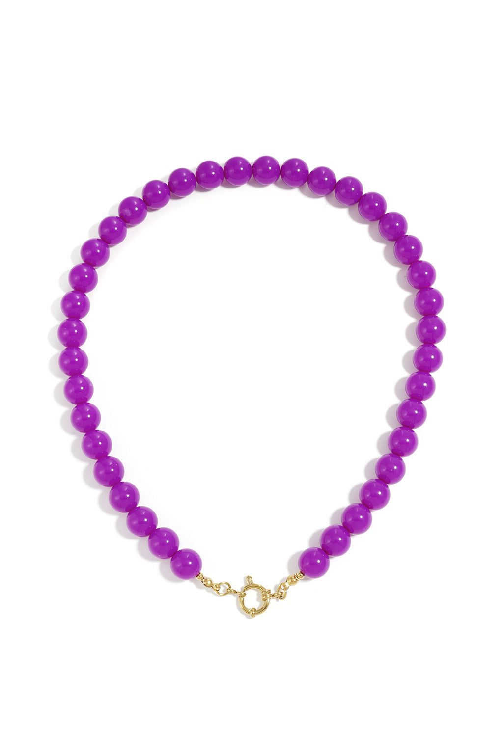 Kralenketting met sluiting aan de voorkant – 12 mm - paars