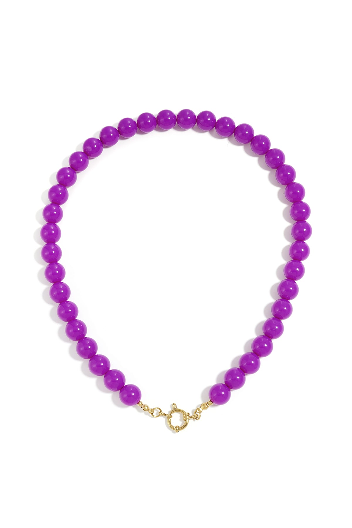 Kralenketting met sluiting aan de voorkant – 12 mm - paars