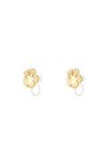 Bloem Clip Oorbellen - Goud