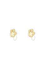 Bloem Clip Oorbellen - Goud