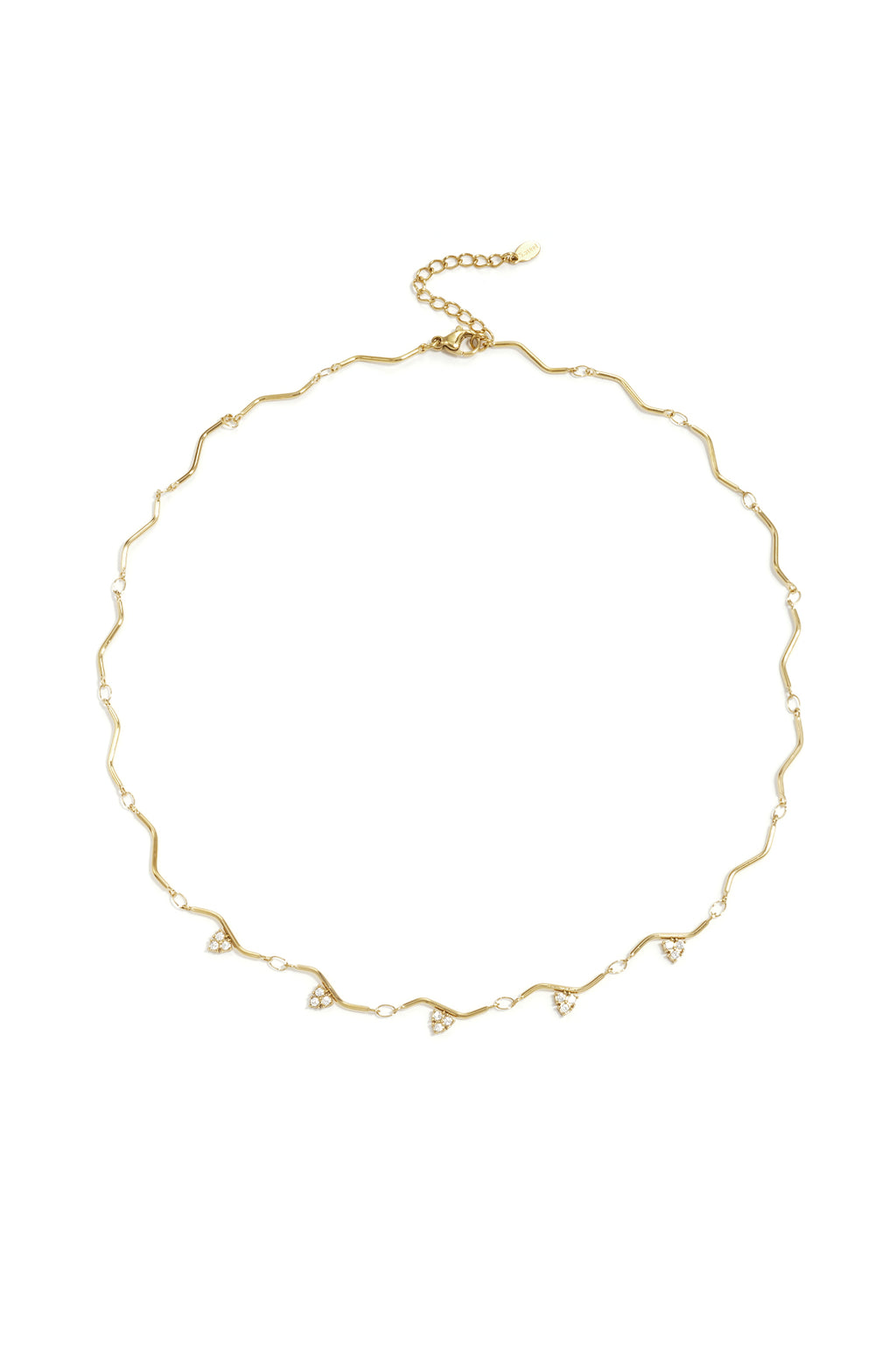 Ketting met zigzagpatroon en steentjes
