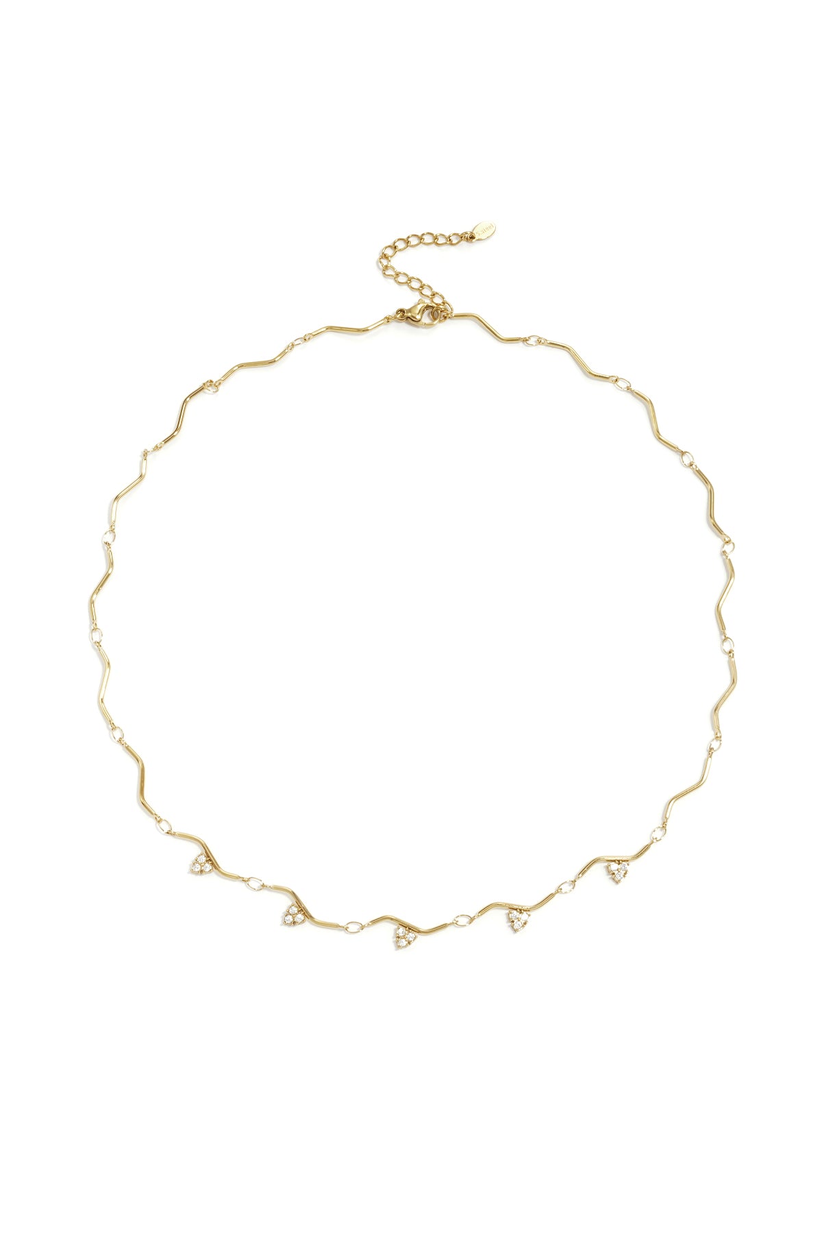 Ketting met zigzagpatroon en steentjes